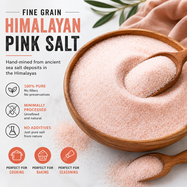 Black Tai Salt Co.'s ( Food Grade)Finely Ground Himalayan Salt No Additives, Vegan 10 LBS
