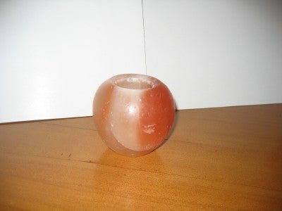 Himalayan Salt Candle Holder Apple Shape - Black Tai Salt Co.